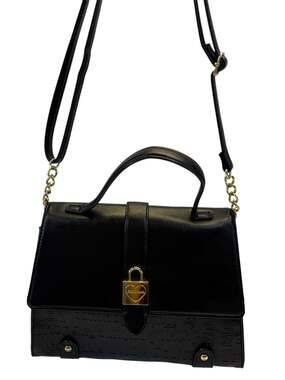 Juicy Couture Black Embossed Logo Satchel Crossbody Bag